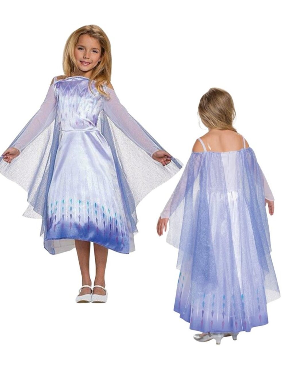 Disney Frozen Princess Elsa Dress Up Glittering White 7-8 YO Girl Med 8-10 - Picture 2 of 15